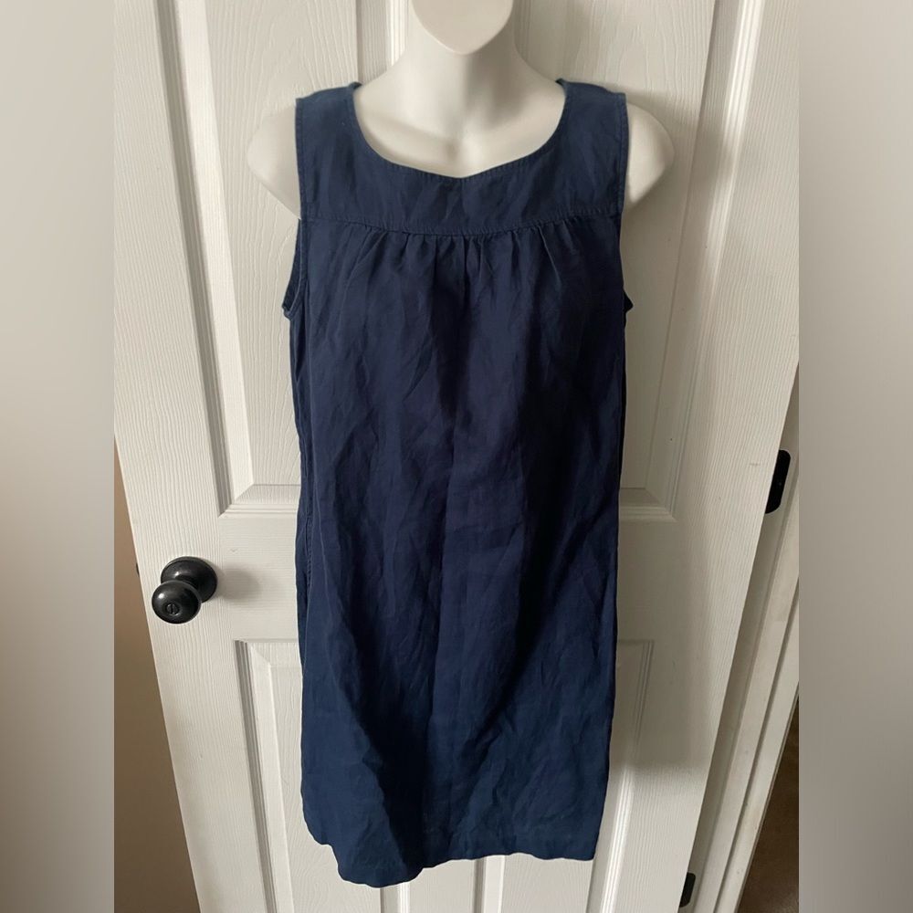 Artisan NY Blue Linen Sleeveless Dress Size Small